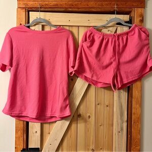 NWOT✨ | Pink Short Sleeve Top and Shorts Loungewear Set